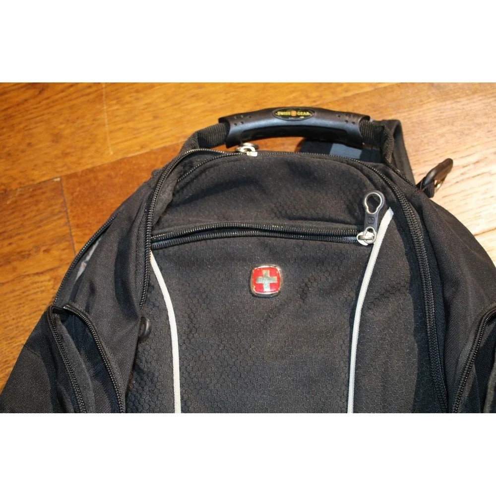 SwissGear Airflow Laptop Backpack Black Multi-Pocket Travel School Bag